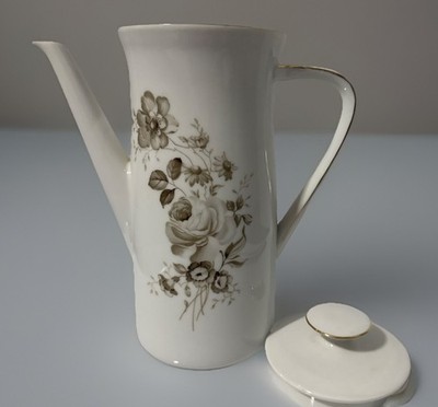 Vintage Johann Havel & Twilight Rose  Floral White Tea Pot Bavaria Germany  