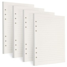 Lined Paper Refill 100GSM, 6 Ring, 180 Sheets, 4 Pack Durable and Versatile