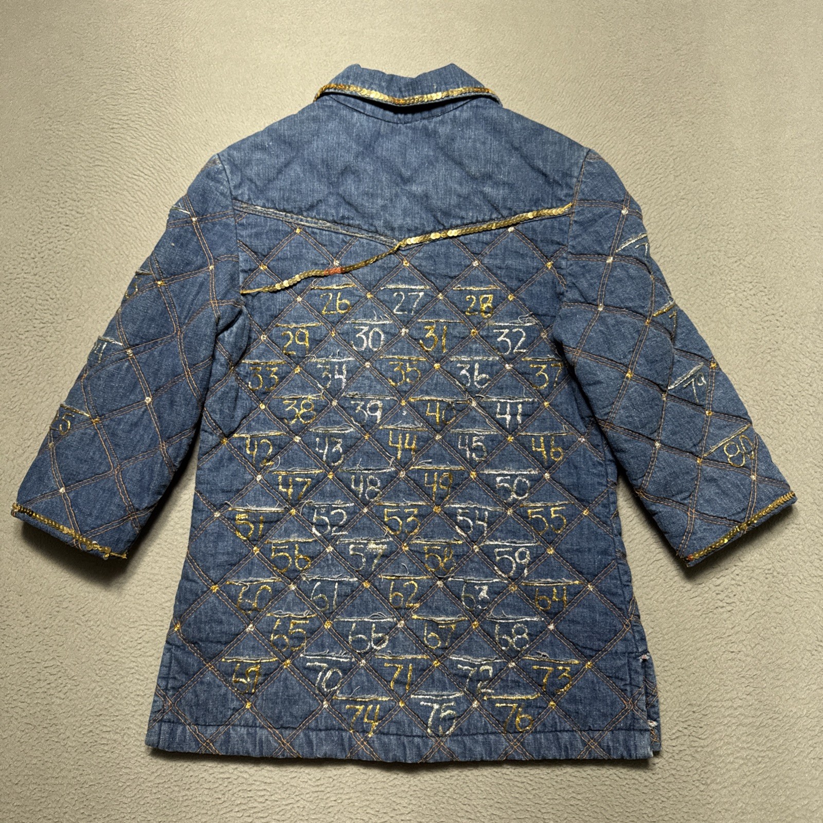 Vintage Lady Lee Denim Jacket Bandana Lined Youth Size 9/10 Quilted Glamour READ thumbnail 8