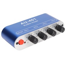 Mini Audio Mixer, 4 Channel Line Mixer with 3.5mm Stereo Jack, 4 Input 1 Ster...
