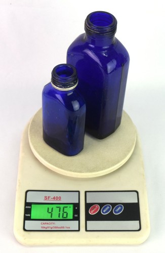 Vintage Collectible Two Cobalt Blue Glass Bottles No Caps Multi-utility G16-161 - Picture 8 of 9