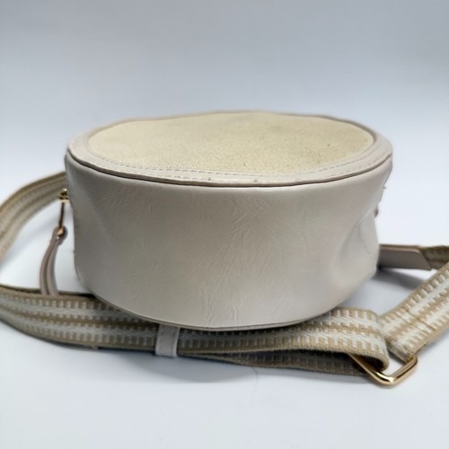 Universal Thread Canteen-Style Crossbody Purse Canvas/Faux Leather 7" Dia Beige - Picture 6 of 11