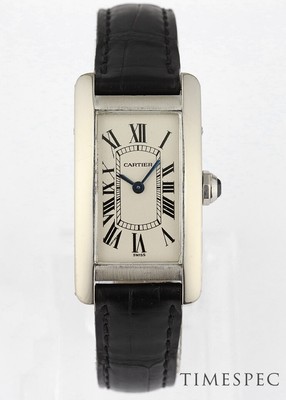 Cartier TANK AMÉRICAINE, Small Model, 18K White Gold, Quartz movement,  Ladies | eBay