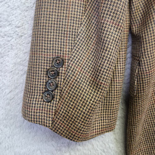 Joseph Abboud Blazer Mens 44S Silk Alpaca Wool Houndstooth Tweed Suit Jacket - Picture 8 of 22
