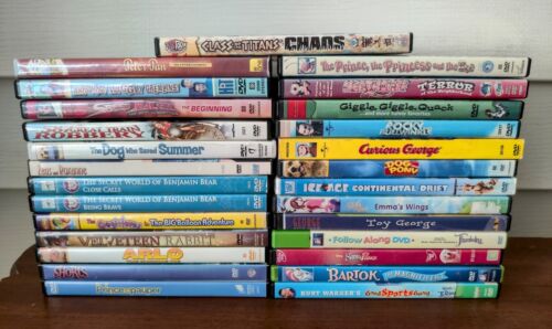 (02) Kid's Children's DVD Movie Lot of 27 DVD's Curious George Speed Racer Arlo