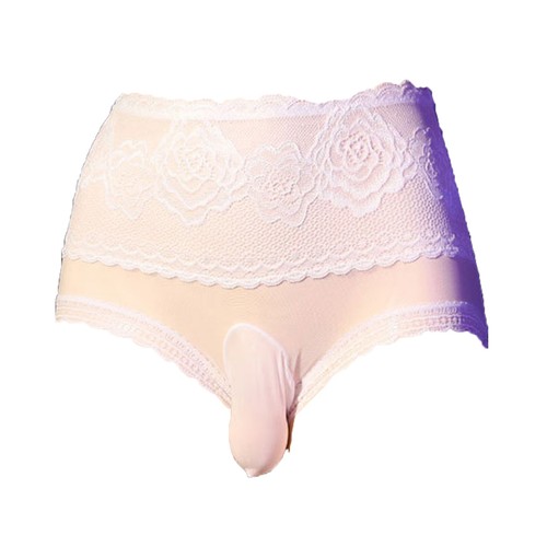 Mens Briefs Lace Underwear High Waist Panties Sheer Gay Thongs Costume Lingerie - Picture 27 of 42