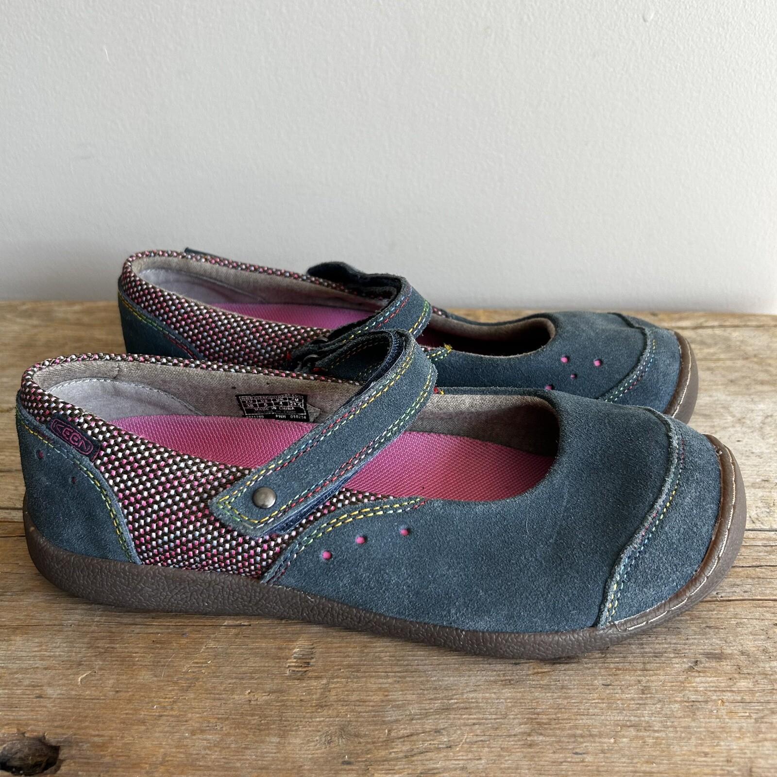 Scarpe da donna Keen 1011789 US 5 blu pelle tela slip on comode Mary Jane