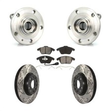 Front Hub Bearing Drill Slot Brake Rotor Pads Kit Fits Volkswagen Jetta Beetle C