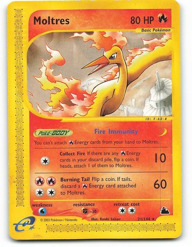 21 144 Moltres Skyridge Pokemon Card Light Played Ebay