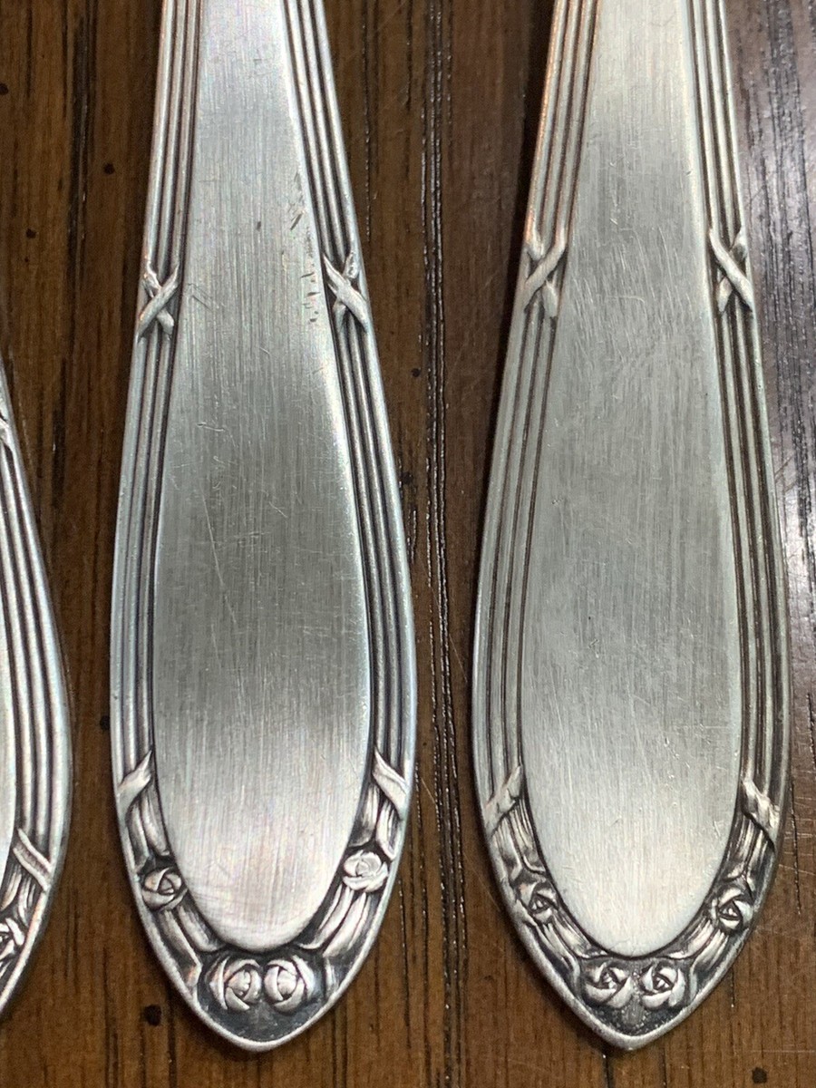 I091\" Feine SOLINGE STAHLWAREN ナイフ フォーク 1920's Antique German Feinstahl Solingen Silverplate