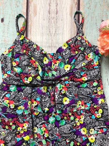 24 & Ocean Size 16 Tankini Top Multi-Colored Floral Print Tiered - Picture 2 of 4