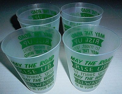 ST PATRICK'S DAY DRINKING CUPS  6 Pack MAY THE ROAD RISE UP TO MEET YOU 