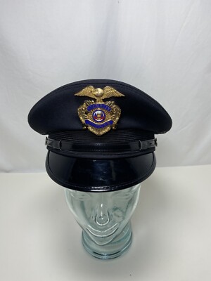Vtg Security Officer Cap w Emblem Midway Cap Company Liberty & Justice For All