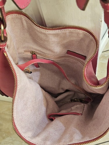 AUTHENTISCHE VINTAGE DOONEY & BOURKE SIGNATUR ROSA LEDER KIESEL HANDTASCHE - Bild 9 von 14