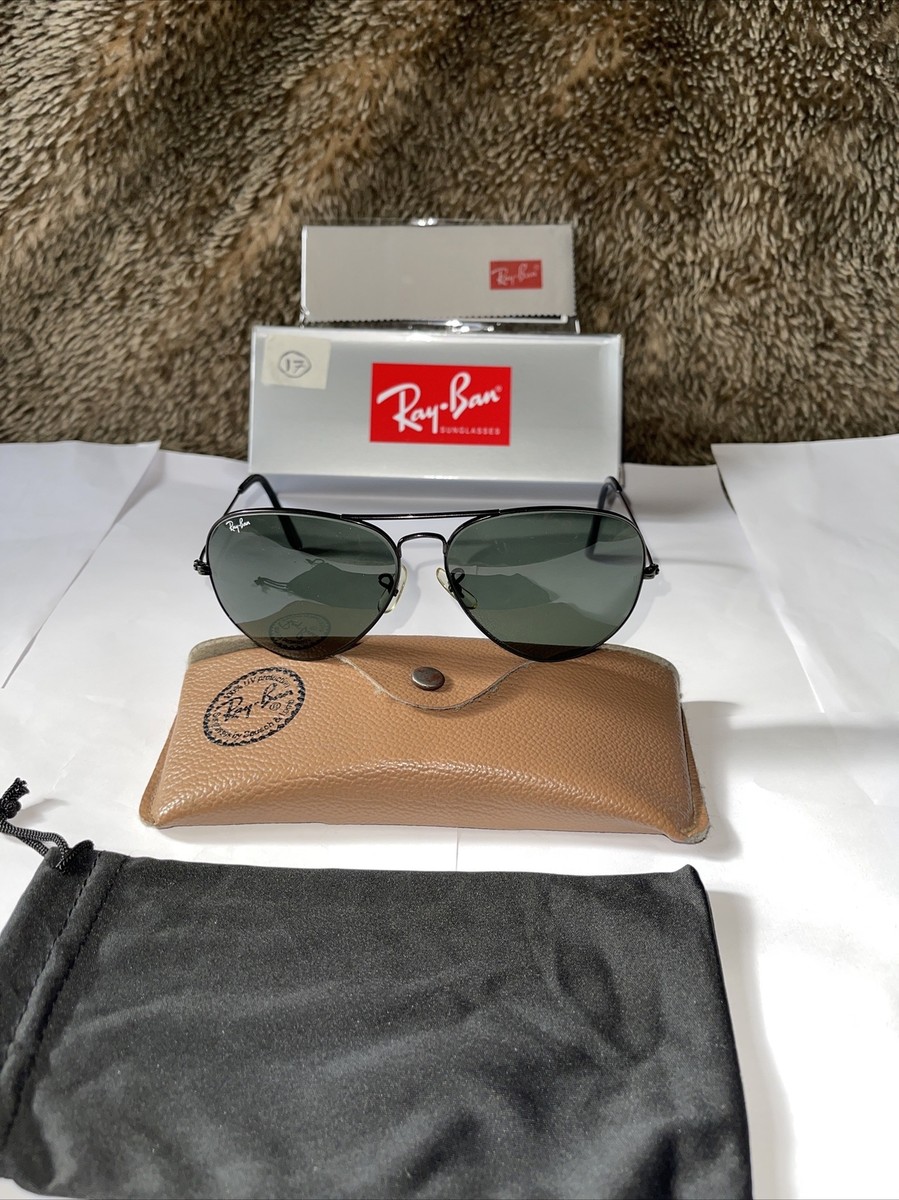 RAY-BAN U.S.A. B&L AVIATOR CHROME BLACK 62[]14 VINTAGE 90s 