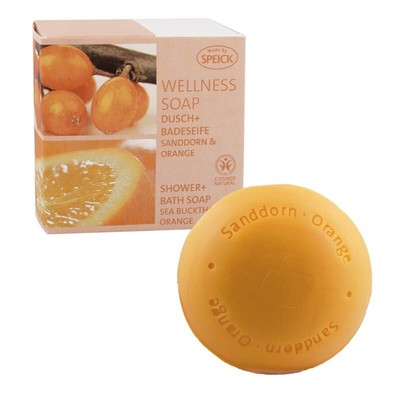 Speick Wellness Soap Dusch- und Badeseife Sanddorn und Orange 200 g - vegan