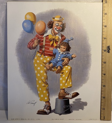 Vintage Print. Clown. ‘Doll Clown’ By Sarnoff. 1995. USA