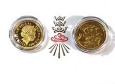 24 CT gold plated sovereigns proof condition in case