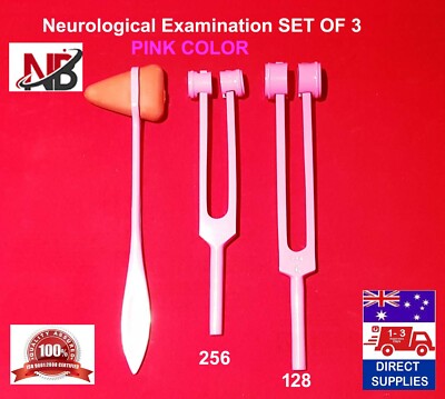 Neurological Examination Kit 128 + 256 Tuning Forks, Reflex Hammer Pink ...