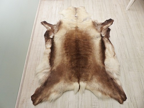Scandinavian Real Reindeer Throw Rug Natural Reindeer Hide Fur Hunting Room Deco - Picture 8 of 10