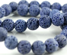 10MM PURPLE/BLUE VOLCANIC BASALTIC LAVA GEMSTONE ROUND 10MM LOOSE BEADS 16inch