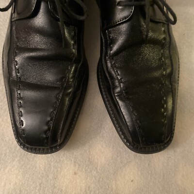 PIERRE CARDIN FORMAL MEN BLACK SHOE , Sz 8.5M, Good 