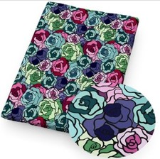Spring Rose Flowers Floral FAUX LEATHER SHEET 8 x 12" 1217200 SMOOTH TEXTURE