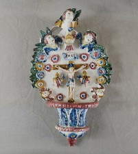  BÉNITIER EN FAÏENCE ITALIENNE ITALIE NAPLES NAPOLI MAJOLICA MAIOLICA FIN 18 EME