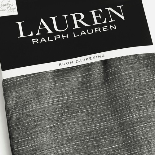 Ralph Lauren RM DARKENING Window CURTAINS Panel Drape Leda Dark GRAY grey 52x84"