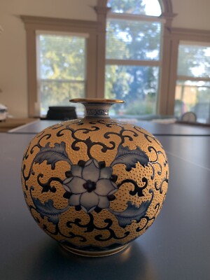 林三江 台湾 鶯歌陶瓷大師名家 高級花瓶 漢聲窯 golden Blue 林三江 台湾 鶯歌陶瓷大師名家 高級花瓶 漢聲窯 golden Blue