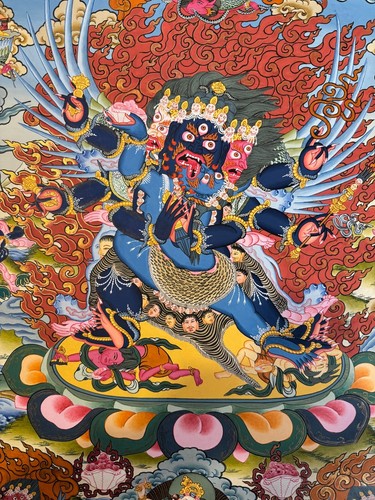 Vajrakilaya Thangka in oro 24k di grandi dimensioni, beato Vajrakilaya Thanka - Foto 2 di 8