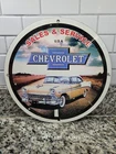 VINTAGE CHEVROLET PORCELAIN SIGN DEALER SALE SERVICE CAR TRUCK CHEVY USA 12"