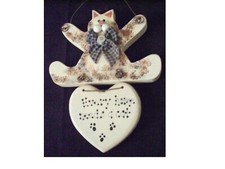 WOODEN CAT WALL HANGING "EVERY HOME NEED A CAT" HAND PAINTED 8X61/2" 2