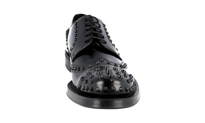 PRADA Leather Derby Studded RUNWAY Dress Shoes - Black - NEW | eBay