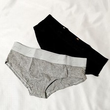 New Victoria's Secret PINK VS Logo Extra Lowrise Hipster Gray Black