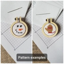 Counted Cross Stitch Snowman Face and Mitten Minis 2 Patterns