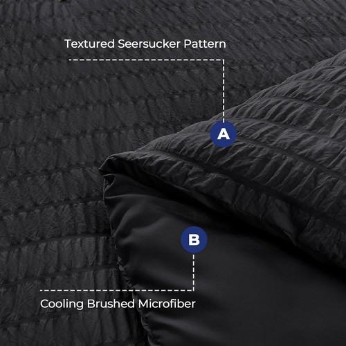 3PCS Seersucker Comforter and Coverlet Set Collection Comforter & Pillow Sham - Picture 41 of 118