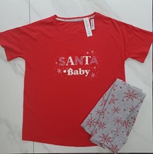 BNWT Maternity 'Santa Baby' Christmas pyjamas gift set present size 8-10