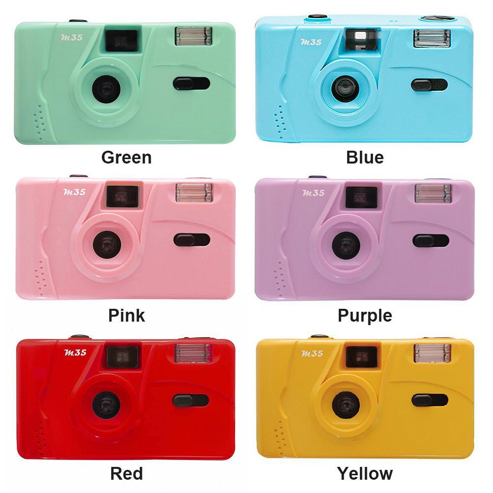 NonDisposable Vintage M35 35mm Reusable Film Camera with Flash (Pink