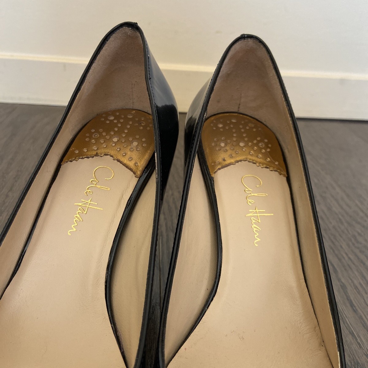 Cole Haan NikeAir Black Patent Classic Heels Pointed Toe Cole Haan NikeAir Black Patent Classic Heels Pointed Toe