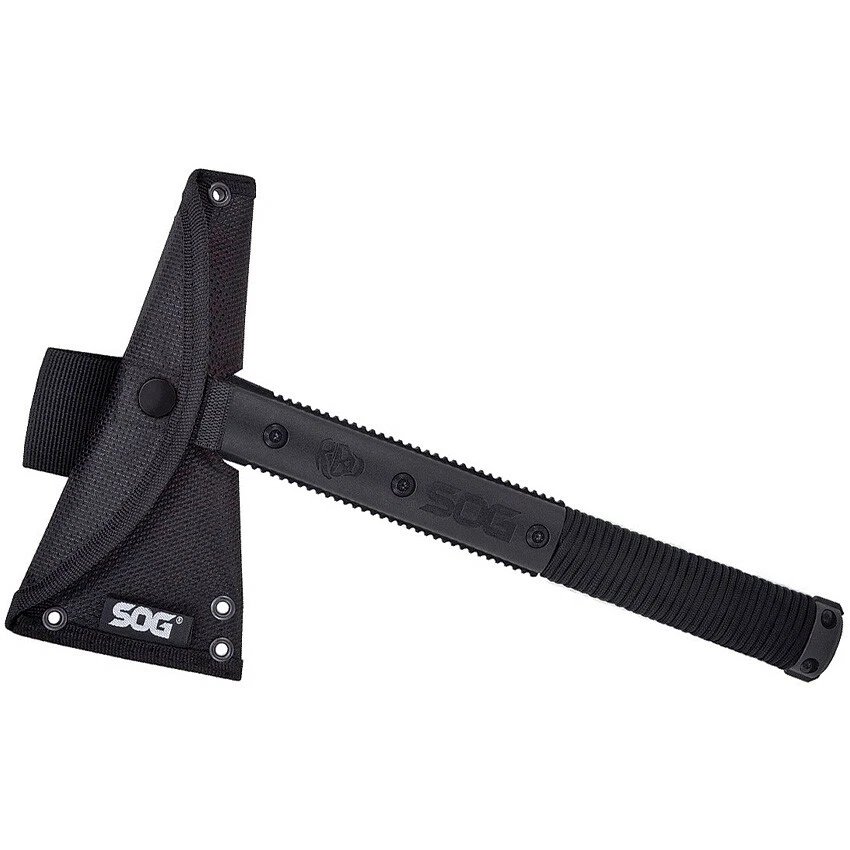 SOG Survival Hawk Axe 3" 2CR Stainless Steel Head Nylon Paracord Wrapped Handle - Image 2 of 4