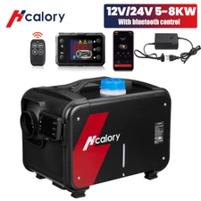Hcalory Diesel Air Heater 8KW LCD  bluetooth 110V AC/12/24V DC Converter Car Van