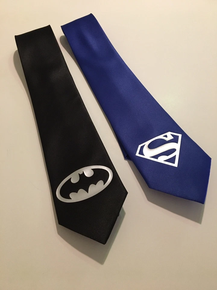 Superheroes 2 Ties , Silver Logo, New - Image 3 of 4