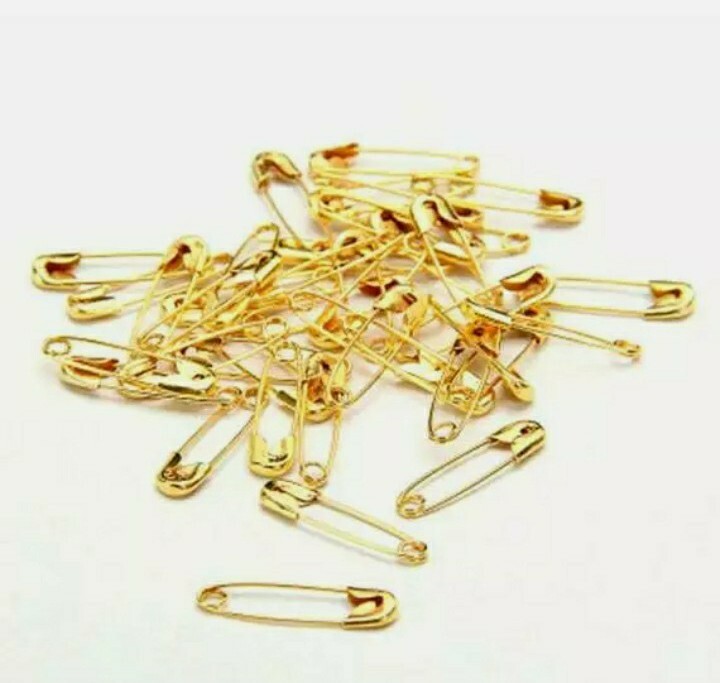 100PC GOLD SAFETY METAL PINS SEWING COSTUME CRAFT DRESSMAKING ASSORTED SIZES