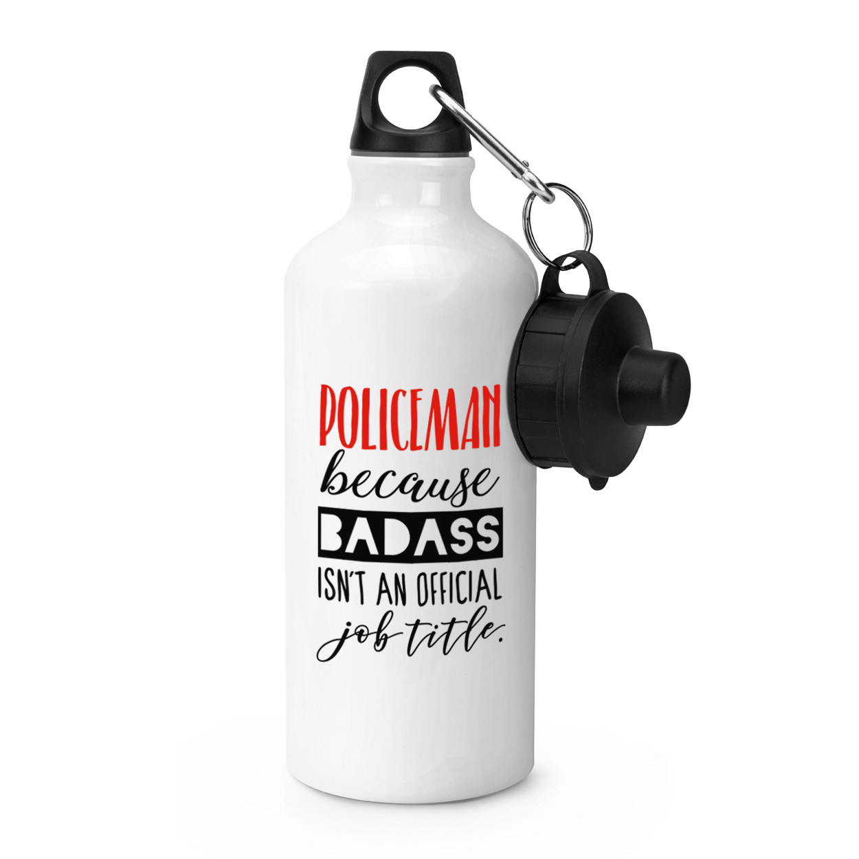 Policeman Because Badass Isn't An Official Job Title Sports Bottle Drinks Police