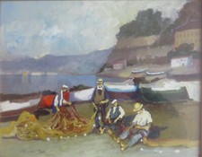 07CF Aniello Eco (Torre del Greco, Napoli 1919 - 2000) "Pescatori” 