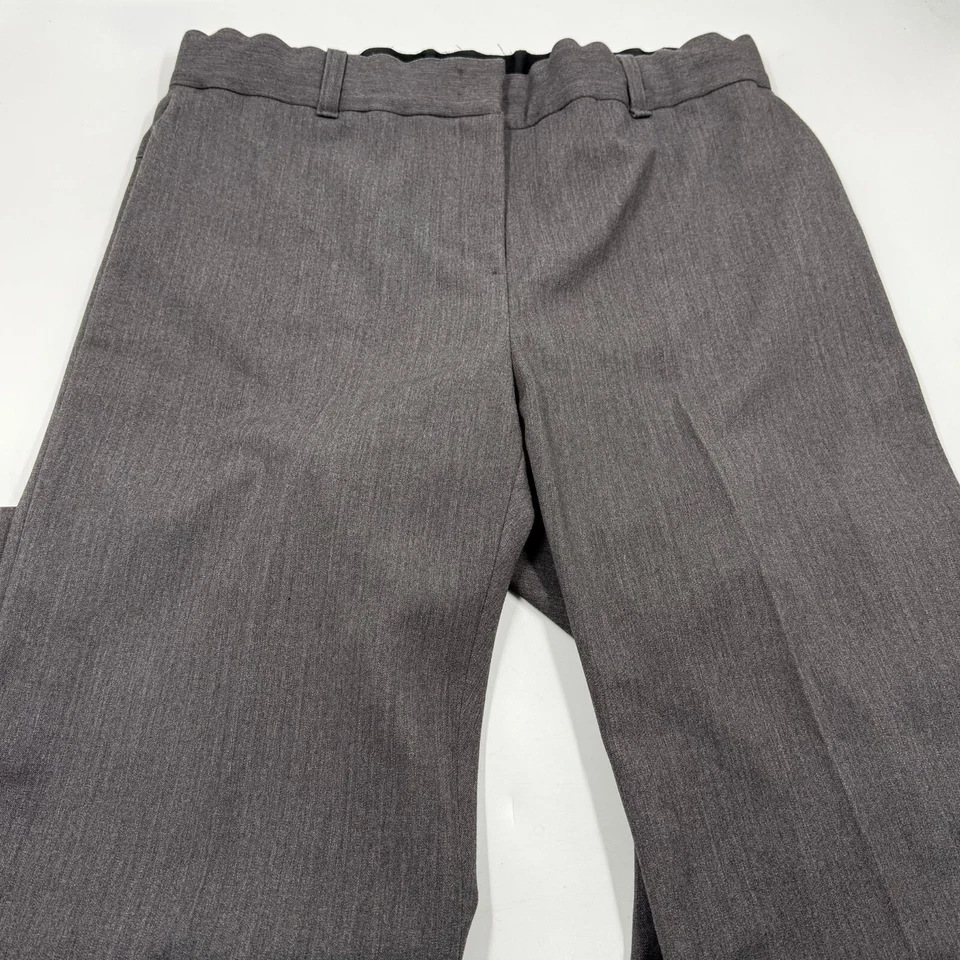 Pantalones para mujer Kate Hill talla 14W gris mezcla de poliéster tiro alto pierna recta Foto 2 de 4