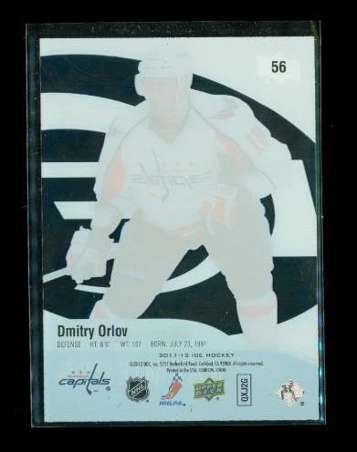 2011-12 UPPER DECK ICE PREMIER Window Hockey Card #56 DMITRY ORLOV Capitals LE - Image 2 of 2