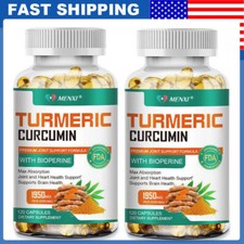 2 Turmeric Curcumin with Ginger- 95 Curcuminoids 1950mg Max potency w BioPerine