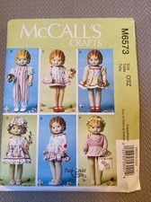 McCall's 6573 Doll Clothes 18" Doll Sewing Pattern Vintage Styles UNCUT